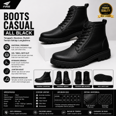Boots Casual Pria Hitam Boots Casual Pria Hitam